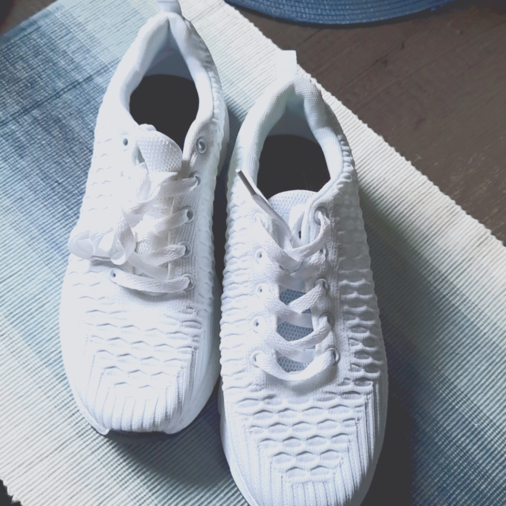 White brand new running shoes